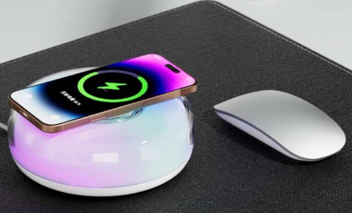 AUNEK Night Light with Fast Wireless Charging Bedside Lamp Table